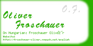 oliver froschauer business card